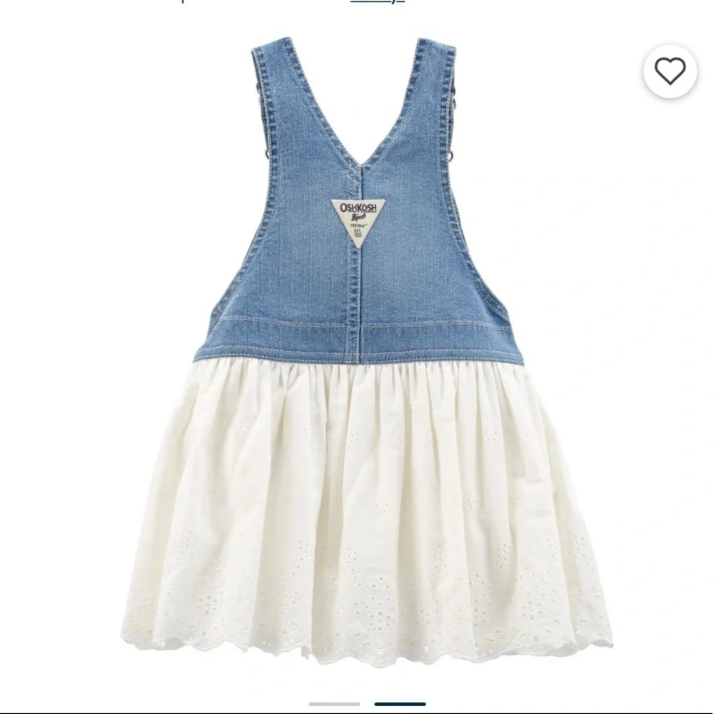 Osh Kosh denim overalls dress eyelet 18m NWT